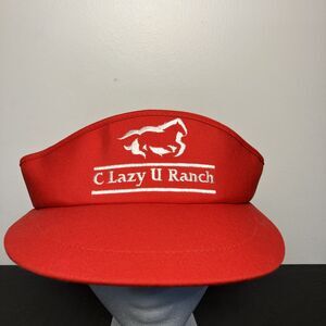 C Lazy U Ranch Sun Visor Golf Wear Vintage 1990s Y2K USA Hat Imperial Headwear